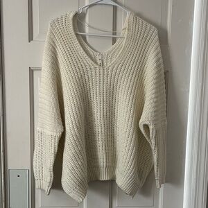 Wishlist Cream V-Neck Sweater